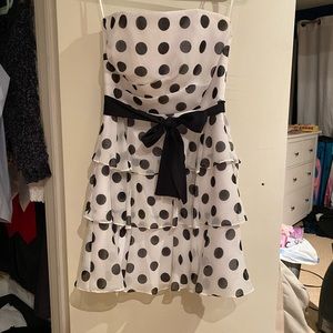 Strapless polka dot dress